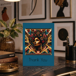 Tarjeta De Agradecimiento Hermosa mujer afroamericana