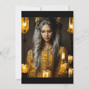 Tarjeta De Agradecimiento Hermosa mujer madura vestida al estilo Tudor