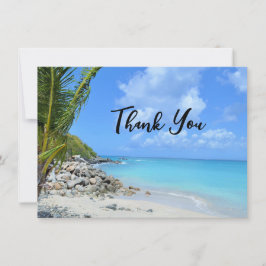 Tarjeta De Agradecimiento Hermosa playa tropical turquesa