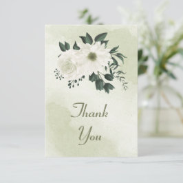 Tarjeta De Agradecimiento hermosa vegetación floral blanca