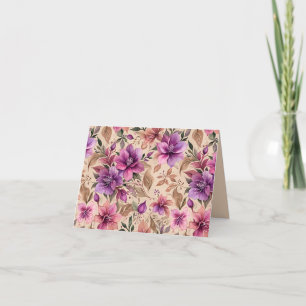 Tarjeta De Agradecimiento Hermosas Azaleas Purpúreas y Malvas