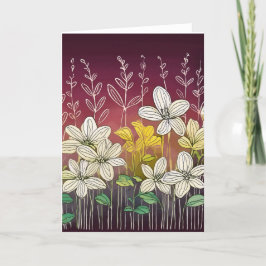Tarjeta De Agradecimiento Hermosas flores acento de Borgoña