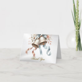 Tarjeta De Agradecimiento Hermosas flores de casamiento de las campanas rosa