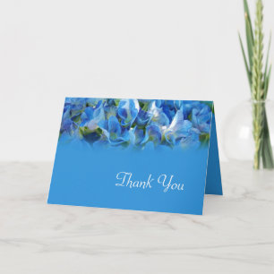 Tarjeta De Agradecimiento Hermosas flores de hortensia azules gracias
