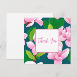 Tarjeta De Agradecimiento Hermosas flores de magnolia rosada