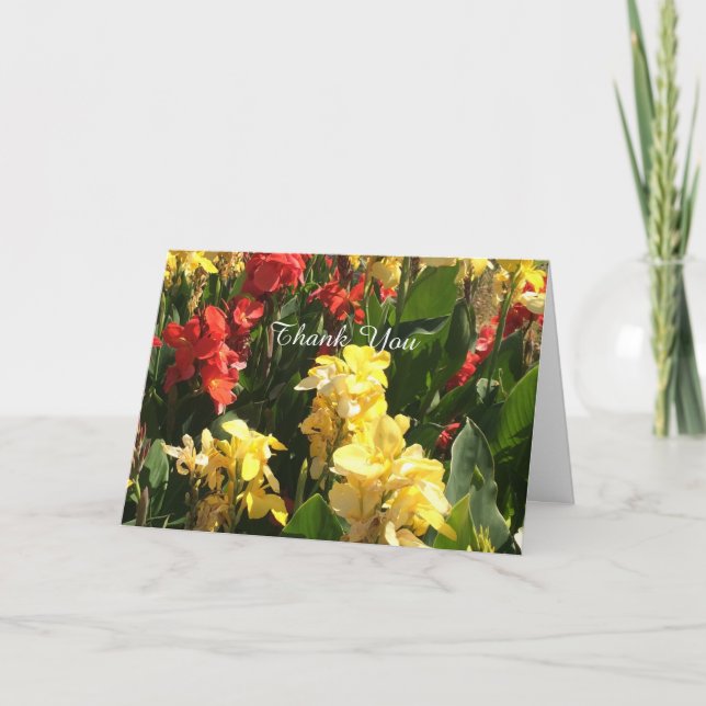 Tarjeta De Agradecimiento Hermosas Flores Gracias (Anverso)