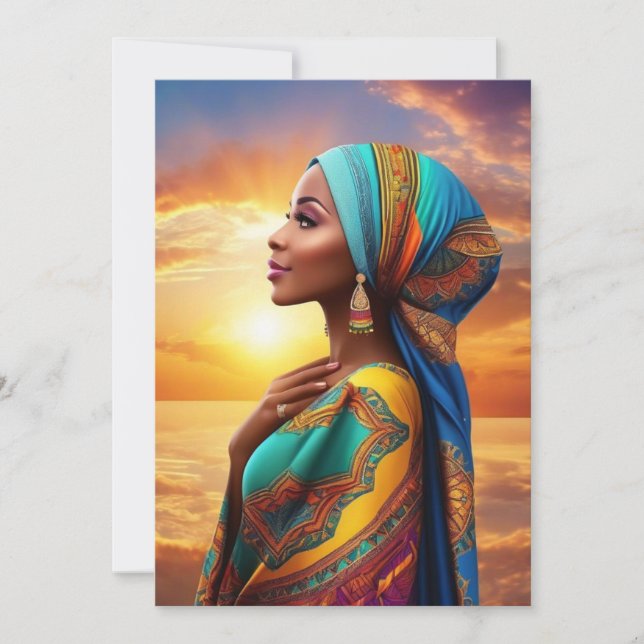 Tarjeta De Agradecimiento Hermosas mujeres africanas (Anverso)