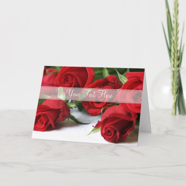 Tarjeta De Agradecimiento Hermosas rosas rojas personalizadas en todas las o (Anverso)