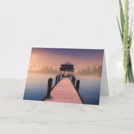 Tarjeta De Agradecimiento Hermosas vistas desde la puesta de sol del muelle