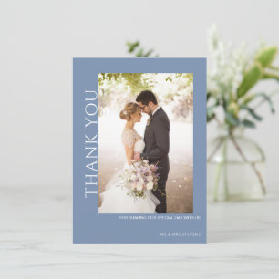 Tarjeta De Agradecimiento Hermoso Boda azul