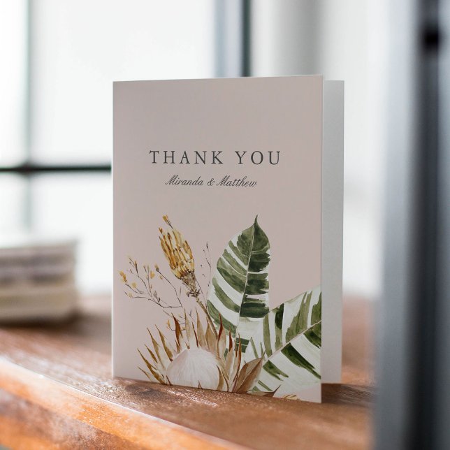 Tarjeta De Agradecimiento Hermoso Boda Botánico Floral Boho (Subido por el creador)