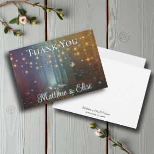 Tarjeta De Agradecimiento Hermoso Boda de Fantasía Mágica de Woodland