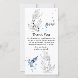 Tarjeta De Agradecimiento Hermoso Boda japonés de natación de pescado Koi Fi