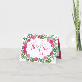 Tarjeta De Agradecimiento Hermoso Boda rosa brillante Rosa floral