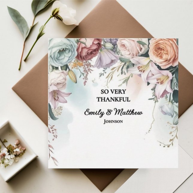 Tarjeta De Agradecimiento Hermoso Bouquet Floral (Subido por el creador)