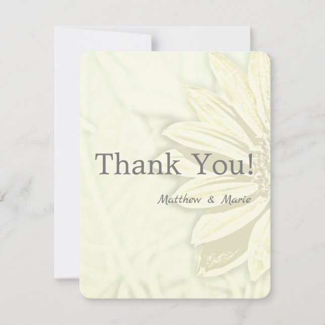 Tarjeta De Agradecimiento Hermoso diseño floral de girasol (Anverso)