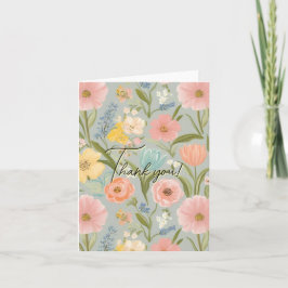 Tarjeta De Agradecimiento Hermoso diseño personalizado floral Gracias a las
