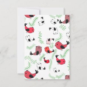 Tarjeta De Agradecimiento Hermoso diseño temático de aves, estampado