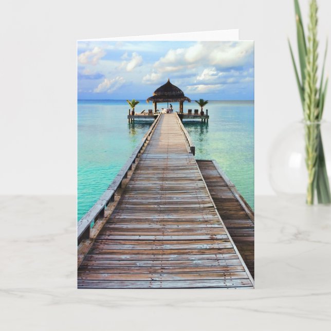 Tarjeta De Agradecimiento Hermoso espigón de Serenade - Maldivas (Anverso)