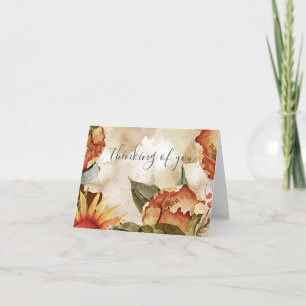 Tarjeta De Agradecimiento Hermoso Foliage y Flores de Caída,
