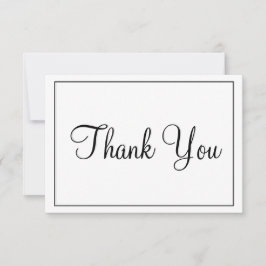 Tarjeta De Agradecimiento Hermoso Gracias Negro y Blanco