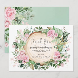 Tarjeta De Agradecimiento Hermoso jardín de rosas de flores rosadas Baby Sho