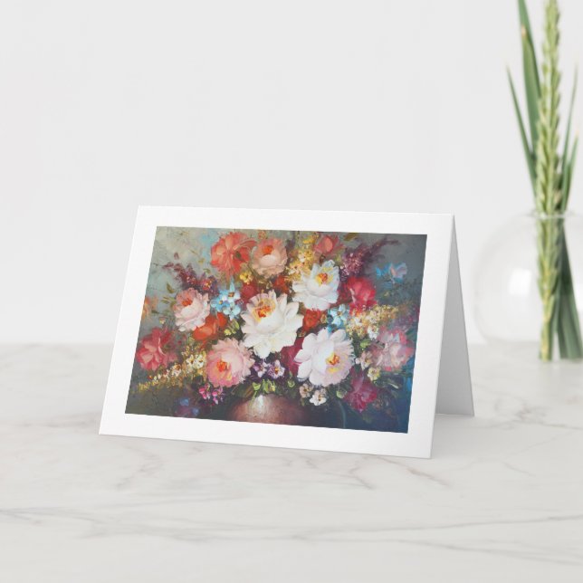 Tarjeta De Agradecimiento Hermoso jarrón de flores floral (Anverso)