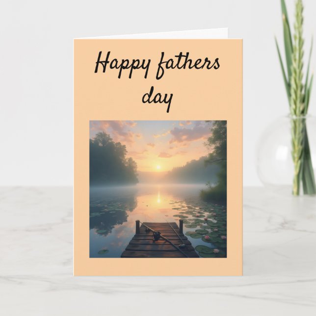 Tarjeta De Agradecimiento Hermoso lago y muelle al amanecer (Anverso)