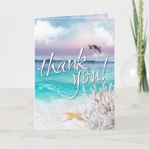 Tarjeta De Agradecimiento HERMOSO PAISAJE TROPICAL DEL OCÉANO Gracias