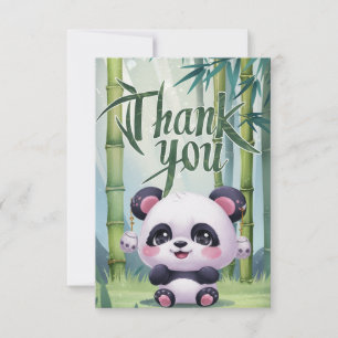 Tarjeta De Agradecimiento Hermoso Panda Elegante