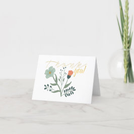 Tarjeta De Agradecimiento Hermoso patrón floral botánico