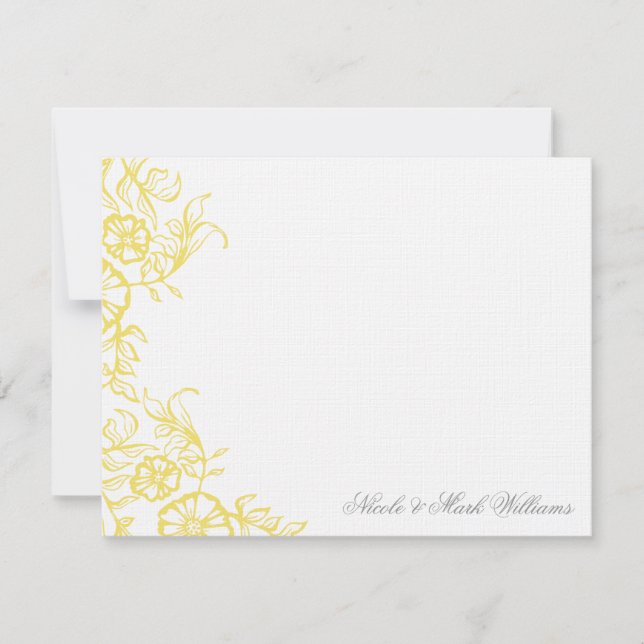 Tarjeta De Agradecimiento Hermoso plano amarillo y gris Personalizado gracia (Anverso)