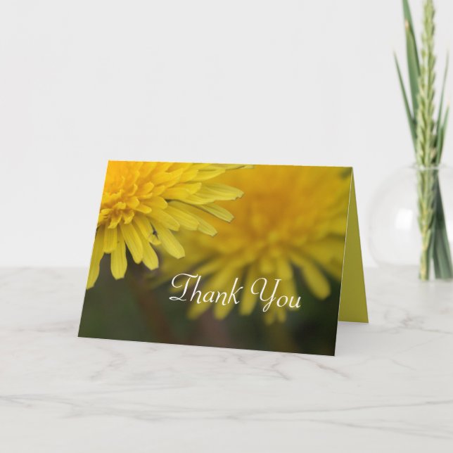 Tarjeta De Agradecimiento Hermoso recuerdo de boda de flor silvestre amarill (Anverso)