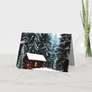 Tarjeta De Agradecimiento Hermoso Resumen Pequeña Cabina De Invierno