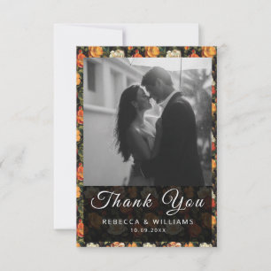 Tarjeta De Agradecimiento Hermoso Rosa Boda Gracias Cartas