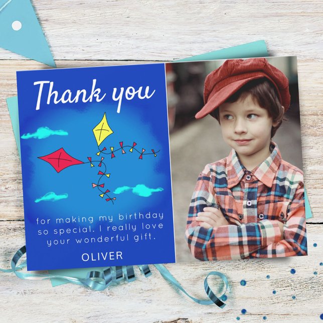 Tarjeta De Agradecimiento Hermosos Cometas Rojo Amarillo Nombre Cumpleaños I (Subido por el creador)