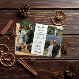 Tarjeta De Agradecimiento Hermosos Navidades Mistletoe Merry Casados