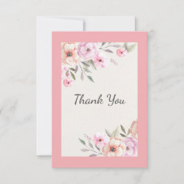 Tarjeta De Agradecimiento Hermosos Pétalos Pastel