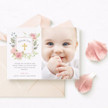 Hermosos Rosas Elegante Foto De Bautismo Floral Ro