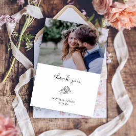 Tarjeta De Agradecimiento Herradura mínima | Foto boda