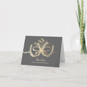 Tarjeta De Agradecimiento Herraduras Rústicas Bodas de Campo de Oro Agradeci