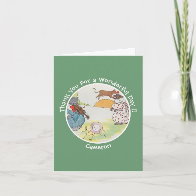 Tarjeta De Agradecimiento Hey Diddle Diddle Birthday Party Collection (Anverso)