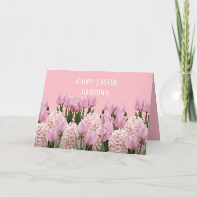 Tarjeta De Agradecimiento Hiacinth de flores y tulipanes personalizados (Anverso)
