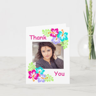 Tarjeta De Agradecimiento Hibisco tropical - la graduación le agradece