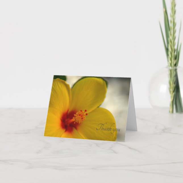 Tarjeta De Agradecimiento Hibiscus amarillo (Anverso)