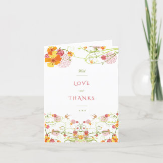 Tarjeta De Agradecimiento Hibiscus Amarillo Girar y tragar Boda floral T