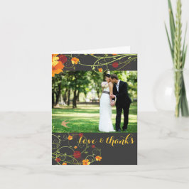 Tarjeta De Agradecimiento Hibiscus amarillo y Swallow Floral Boda foto