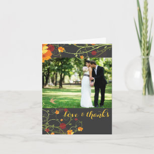 Tarjeta De Agradecimiento Hibiscus amarillo y Swallow Floral Boda foto