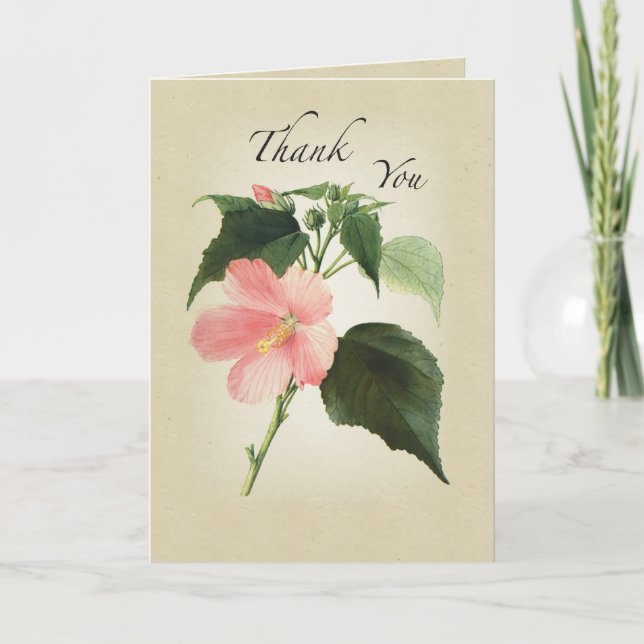 Tarjeta De Agradecimiento Hibiscus Gracias (Anverso)