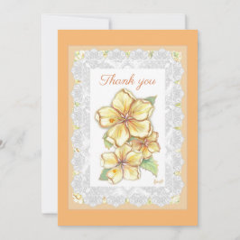 Tarjeta De Agradecimiento Hibiscus & lace YELLOW